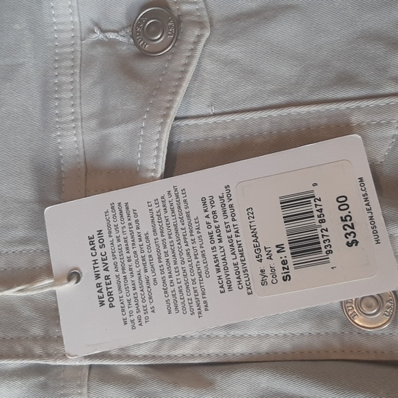 Hudson Women's Denim Long Puff Sleeve in Antarctica color Jumpsuit medium price - Picture 3 of 13